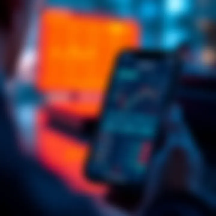 A smartphone displaying the Revolut X app with cryptocurrency charts and trading options