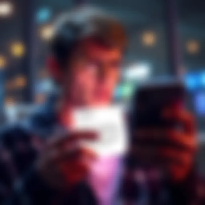 A worried person reading an email on their phone about possible account closure after thinking it was already closed.