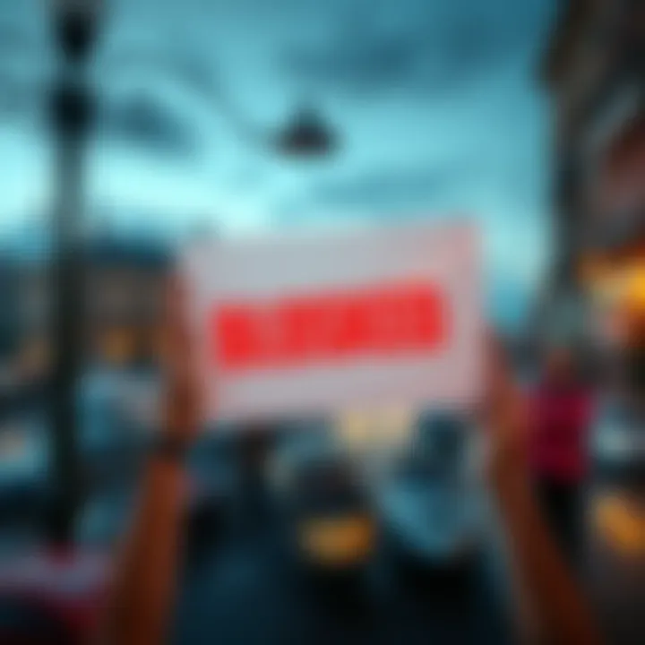 A graphic representation showing a blocked account notice from Revolut, highlighting concerns over anti-money laundering practices, set against an Italian backdrop.