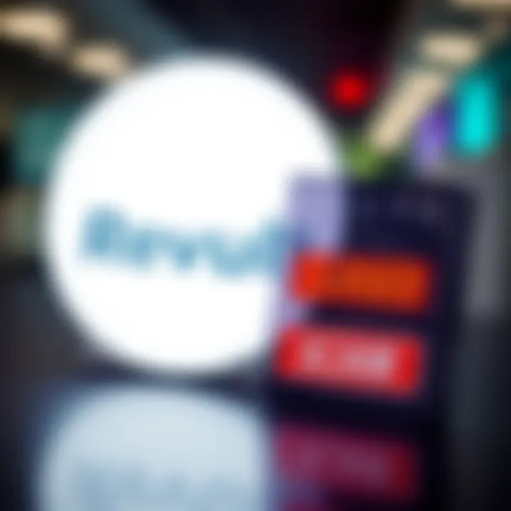 Revolut logo shown alongside a graphic of a closed account symbol, representing user frustration over account closure after reporting a scam.