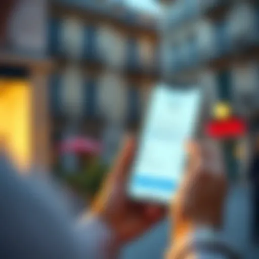 Opening a Revolut Account in Italy A person looking at a mobile app to open a bank account while holding an Italian Permesso di Soggiorno document