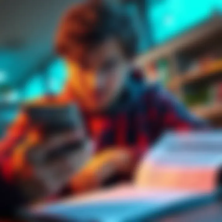 Frustrated customer looking at restricted account screen on phone with legal documents beside