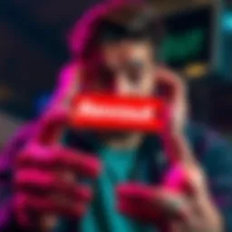 A smartphone displaying a crashed Revolut app, with a frustrated user in the background