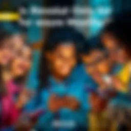 A group of diverse people discussing finances while using the Revolut app on their smartphones