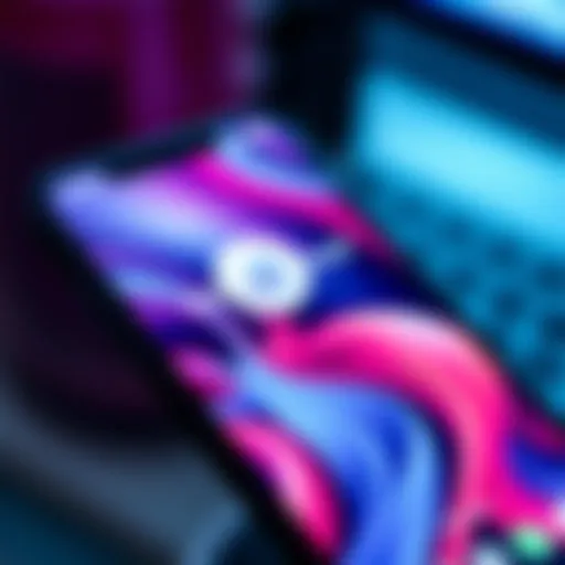 A close-up view of the Revolut app showcasing its sleek design and fluid motion graphics on a smartphone screen.