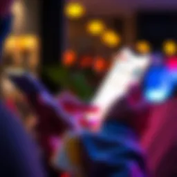 Revolut Card Cancellation Process A person reviewing their Revolut account on a smartphone, considering canceling their plan while keeping their card.