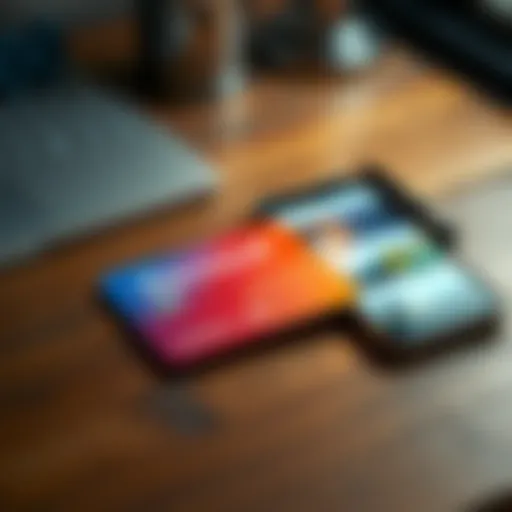 A Revolut debit card placed on a wooden desk with a smartphone displaying the app interface beside it.
