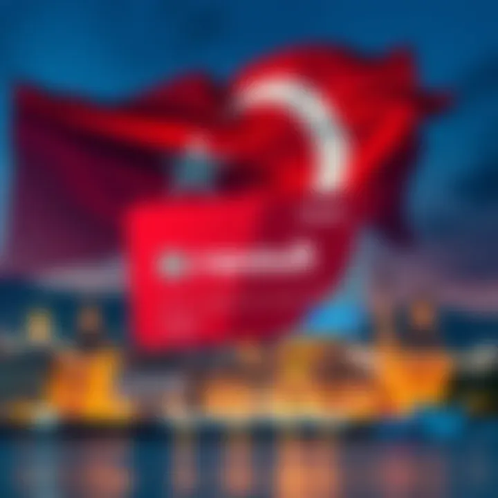 A Revolut card displayed with a backdrop of Turkey's flag and landmarks, representing the card's delivery to Turkey.