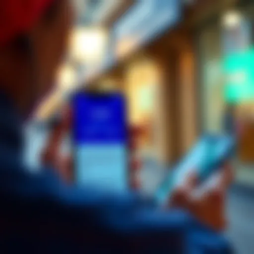 A person looking at a Revolut app on a smartphone, showing a notification about cash deposits being removed