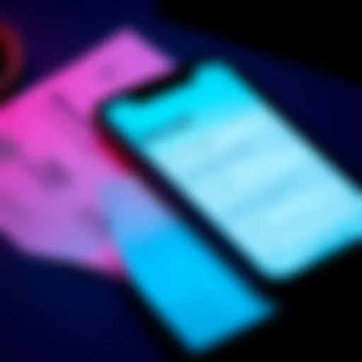A close-up of the Revolut app interface displaying options for handling French bank cheques, with a smartphone and a bank cheque in view.