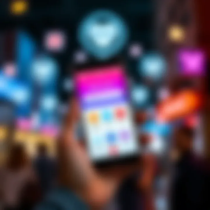 A person holding a smartphone displaying the Revolut app with donation icons in the background