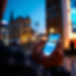 A person using the Revolut app on a smartphone while planning their trip to Belgium and Spain, with a focus on currency conversion and card payments.