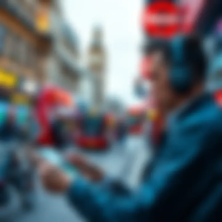 Customer using Revolut Mobile app in central London with slow Wi-Fi connection