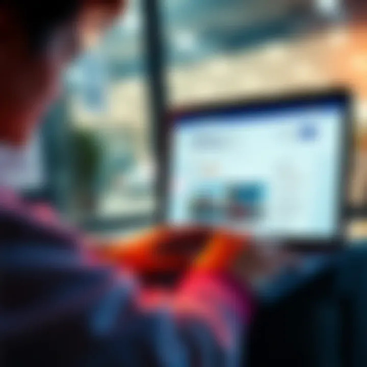 Revolut Pay Visibility Issue A person looking at a laptop screen showing Booking.com with a search for payment options. Frustration is visible on their face due to the absence of Revolut Pay.