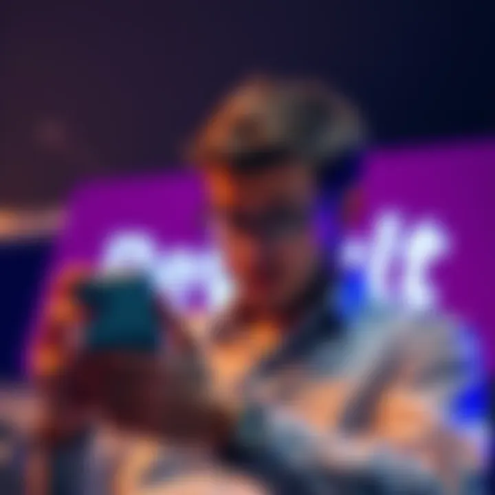 A concerned person looking at their phone, disappointed by missing perks, with Revolut's logo in the background