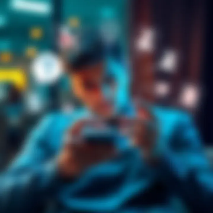 A person using the Revolut app on a smartphone with a frustrated expression, surrounded by icons representing common issues like restrictions and document requests.