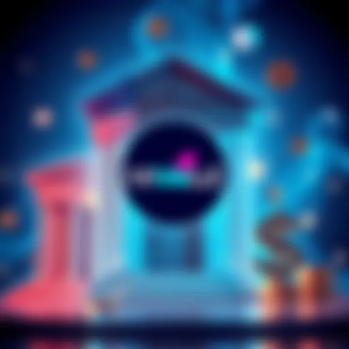 A graphic showing the Revolut logo alongside symbols of banking like a bank building and dollar sign, representing the company's move to become a US bank.