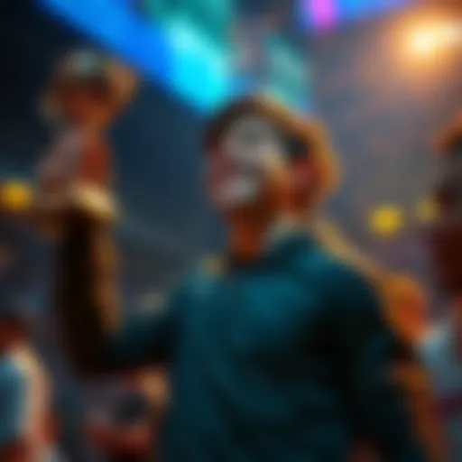 Reward after completing challenges A person celebrating after finishing the August Goal ladder, holding a trophy or prize, looking excited about future challenges
