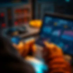 Reward points and air miles A person holds a credit card and looks at charts showing rewards points and airline miles options on a laptop screen.