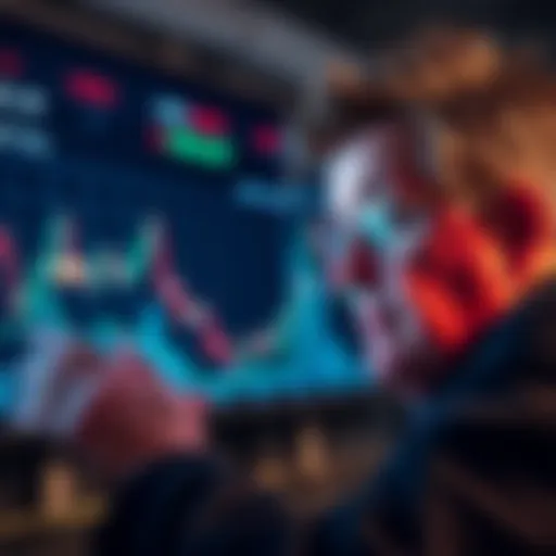 Rick Falkvinge looking at Bitcoin charts with a concerned expression, mockery text from forums in the background