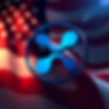 Ripple logo with US flag Ripple logo representing XRP in front of an American flag illustrating the CLARITY Act's impact on cryptocurrency