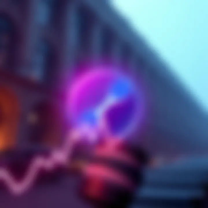 An illustration of Ripple's logo with a bullish trend line overlay, symbolizing the positive market shift for XRP and other altcoins after the SEC drops its case.