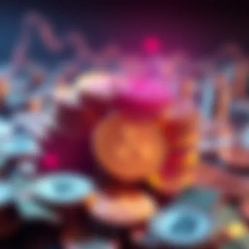 Ripple XRP Wealth A visual representation of Ripple XRP coins stacked with money symbols, illustrating potential wealth in cryptocurrency investment.