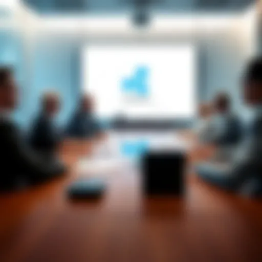 Ripple executives, including CEO Brad Garlinghouse, discuss RLUSD integration with BlackRock and VanEck at a conference table.