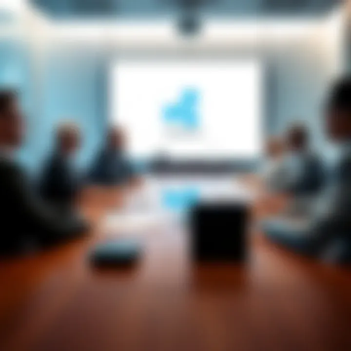 Ripple executives, including CEO Brad Garlinghouse, discuss RLUSD integration with BlackRock and VanEck at a conference table.