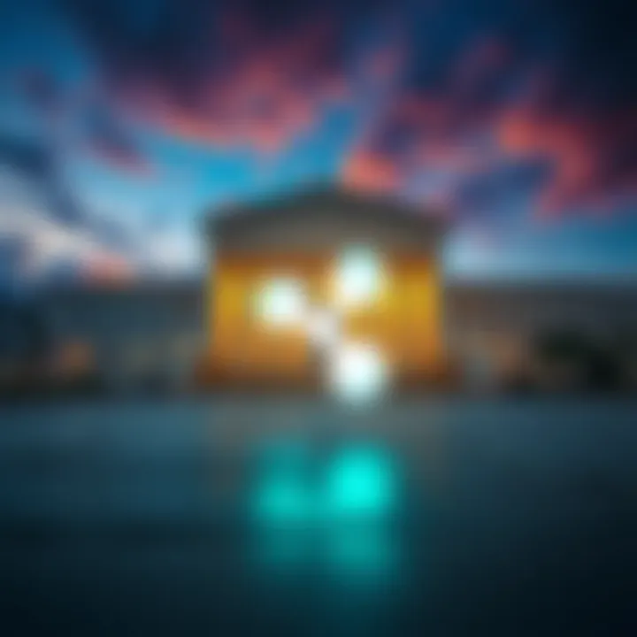 Ripple's Legal Standoff A close-up of a Ripple logo with a courthouse in the background, symbolizing ongoing negotiations and legal battles with the SEC.