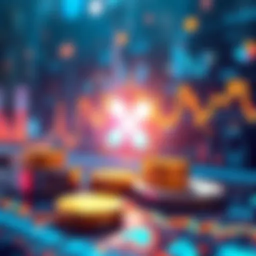 Ripplemaxxing Concept in Digital Finance Illustration of a digital currency concept with Ripplemaxxing symbols and financial graphs