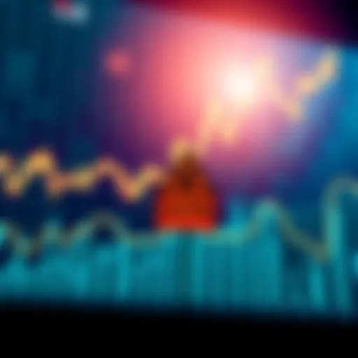 A graph showing the upward trend of altcoins with a caution sign in the foreground.