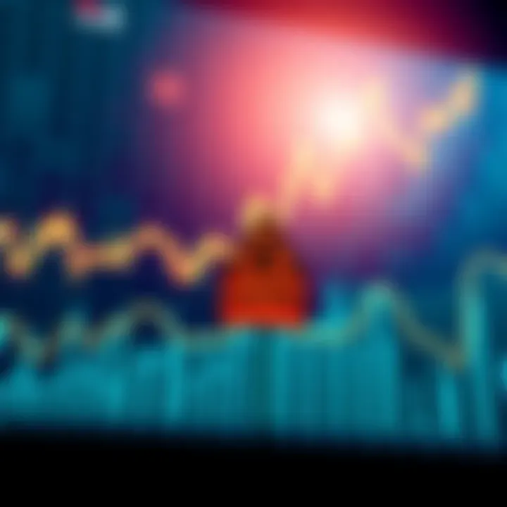 A graph showing the upward trend of altcoins with a caution sign in the foreground.