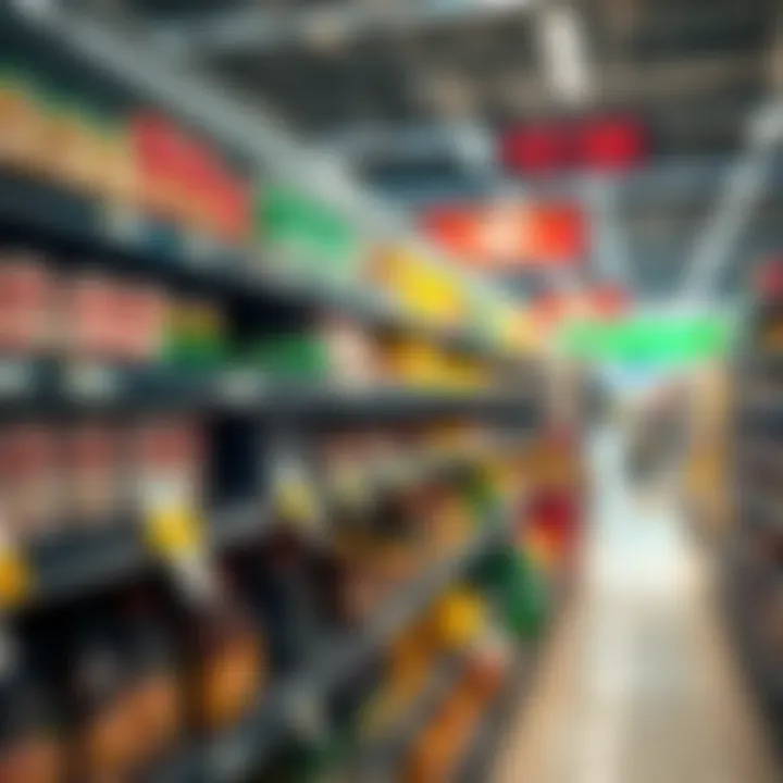 A grocery store shelf with price tags showing increased prices on everyday items, illustrating the impact of inflation.