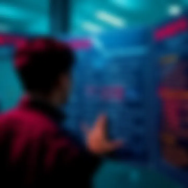 A person looking at a board with potential risks and outcomes listed, contemplating decisions that could lead to worst-case scenarios.