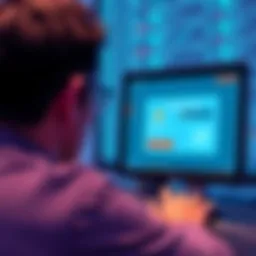 A person looking at a computer screen showing a digital wallet interface with a suspicious offer on it.