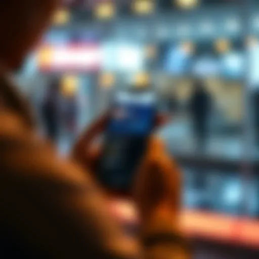 A person looking at a smartphone displaying the River app, showing new features designed for market support.