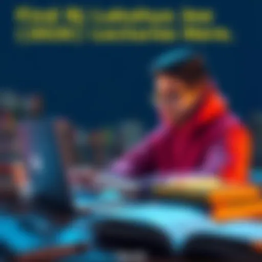 A student searching online for Rj Sir Lakshya Jee's 2026 lectures on a laptop with books around them