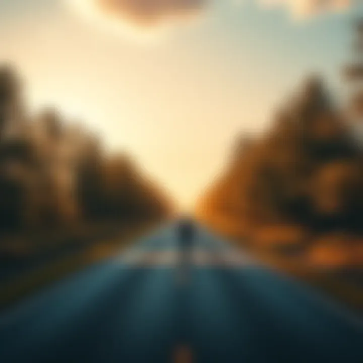 Road to Success A person walking on a road surrounded by trees, symbolizing the journey of consistency toward achieving goals