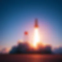 A rocket takes off against a clear sky symbolizing investment growth.