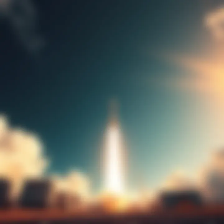 A rocket lifting off into the sky symbolizing growth and new opportunities