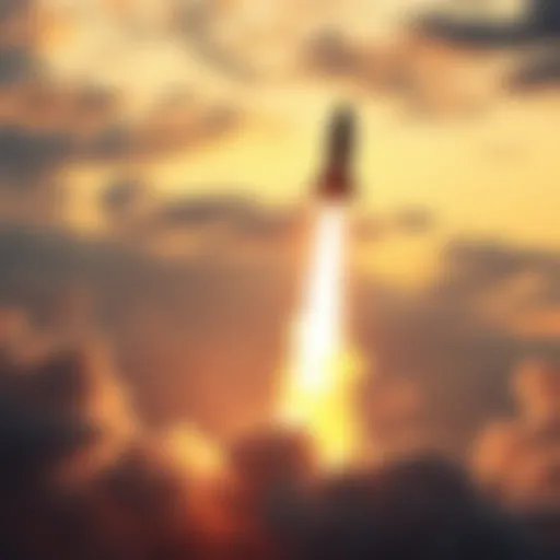 A rocket is launching into the sky, symbolizing new beginnings and change.