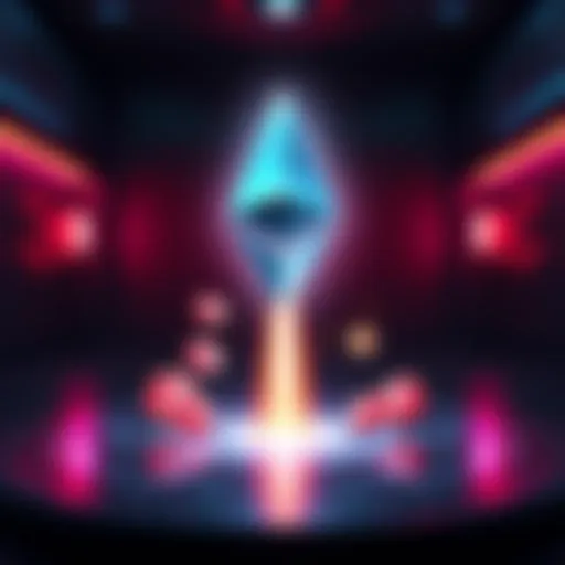 A graphic showing the Rocket Pool logo with Ethereum symbols and a chart indicating staking performance.