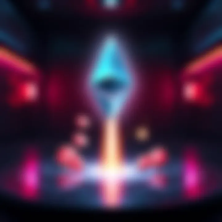 A graphic showing the Rocket Pool logo with Ethereum symbols and a chart indicating staking performance.