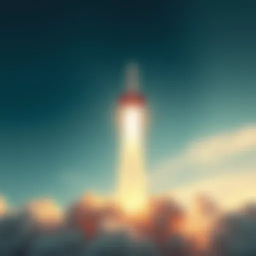 A rocket launching into the sky symbolizing new opportunities and growth