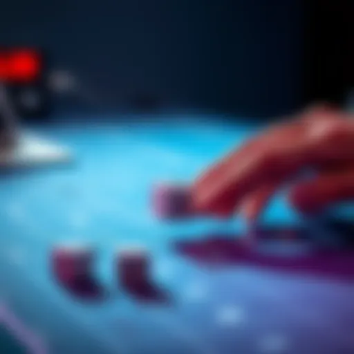 A hand rolling a pair of dice on a table to generate seed phrases for cryptocurrency wallets
