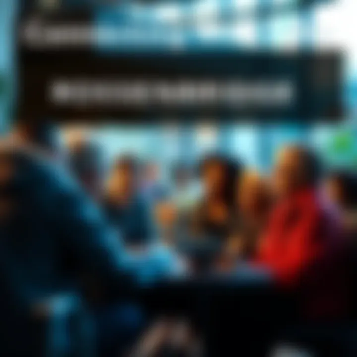 Connecting with the Rosenbridge Community A diverse group of individuals engaged in a discussion about the Rosenbridge Watcher & Guard program