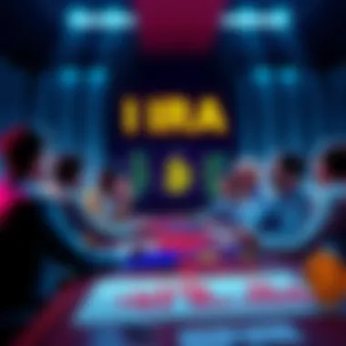 Group of people discussing Roth IRA investment options with FBTC charts on a table