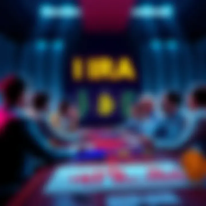 Group of people discussing Roth IRA investment options with FBTC charts on a table