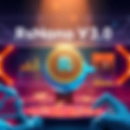 An illustration of RsNano V3.0 showing the new features including Docker images and upgraded GUI with a focus on a new meme coin.